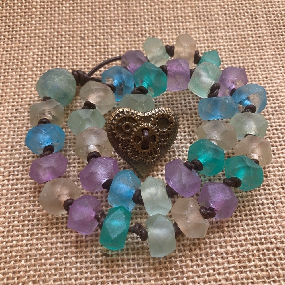 Candy colored necklace and wrap bracelet gift set